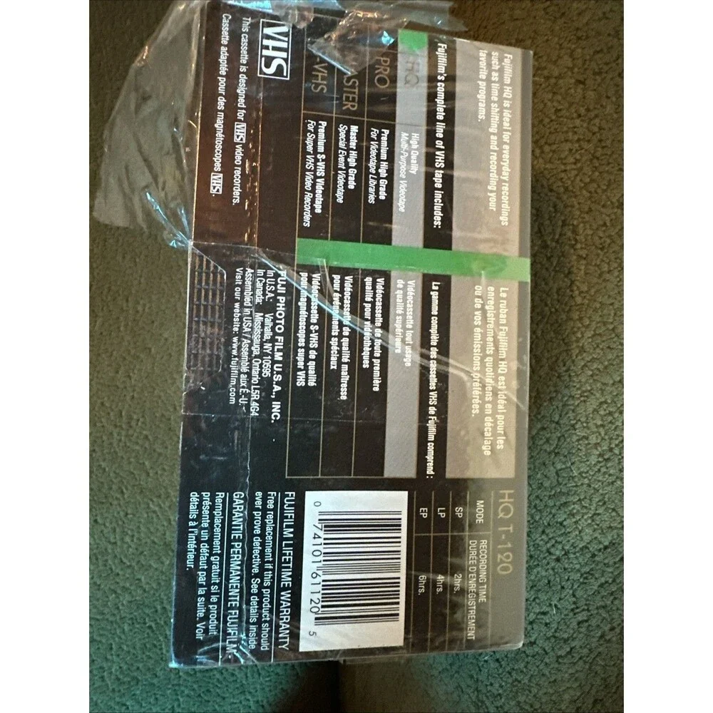 Fujifilm HQ 120 Blank VHS 10 Pack Sealed EP 6 Hours Videotape High Quality